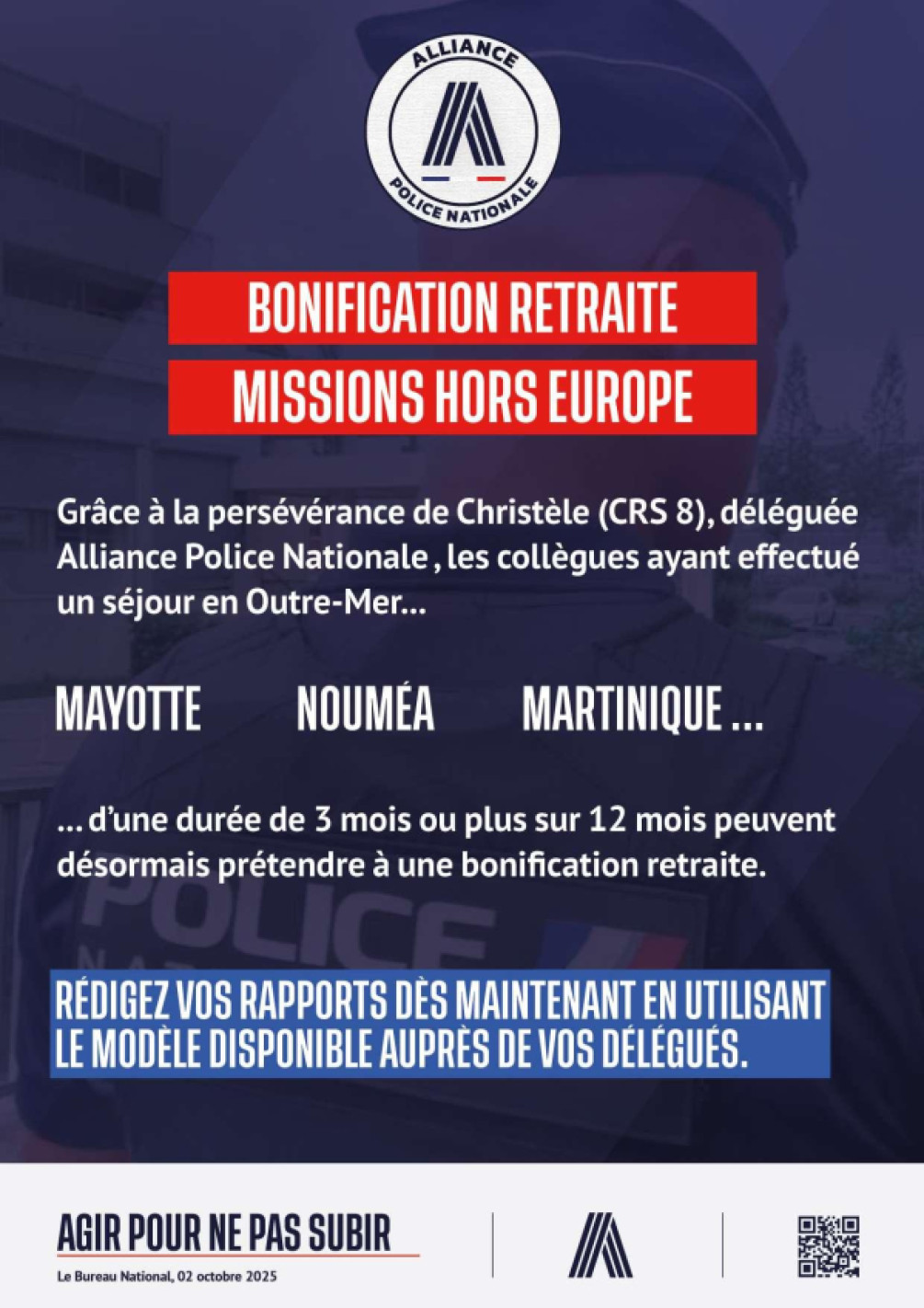 BONIFICATION RETRAITE MISSIONS HORS EUROPE