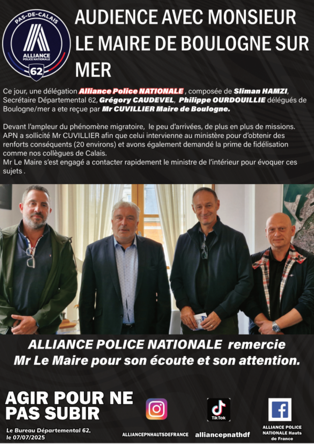 AUDIENCE MAIRE DE BOULOGNE-SUR-MER